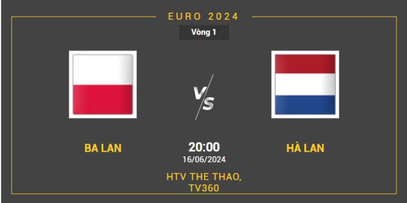 Vòng Chung Kết EURO Ba Lan - Hà Lan Vào 20H00 Ngày 16/6 4 Ba Lan - Hà Lan mở màn bảng D Euro 2024